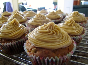 Apple Spice Cupcakes with Salted Caramel Frosting